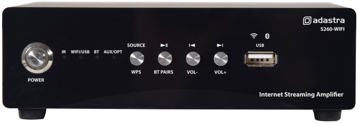 Wzmacniacz strumieniowy Adastra S260-WIFI do internetu 2x60W