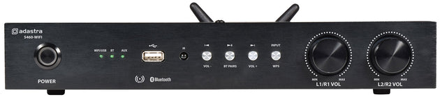Wzmacniacz Adastra S460-WIFI i LAN do strumieniowego przesyłania Internetu, 2-strefowy, 4x60W – zdjęcie 2