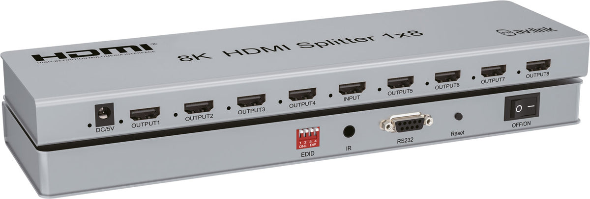 Smukły rozdzielacz HDMI 8K AV:Link 4KS18 z EDID
