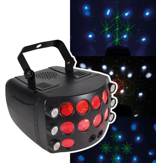 Efekt motyla QTX: 3 w 1 – efekt świetlny LED i laserowy