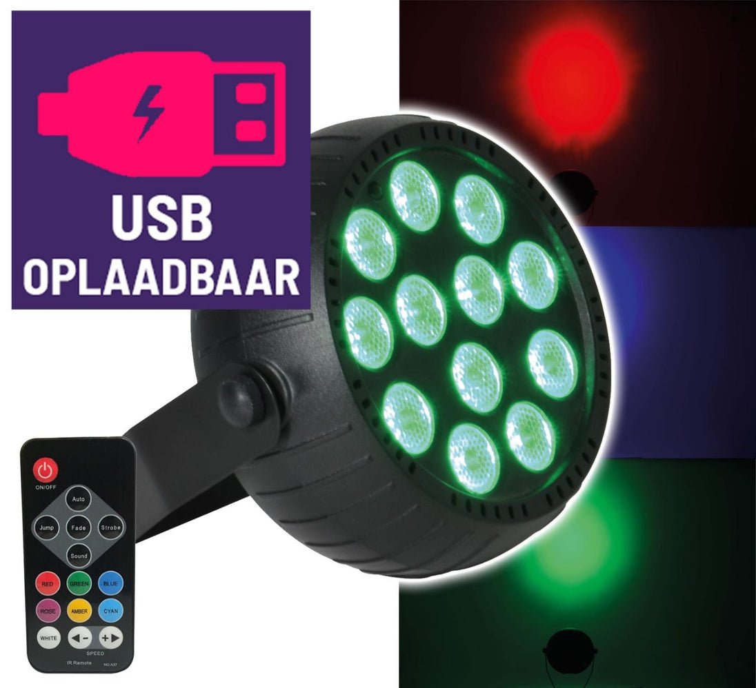 Qtx USB Akumulatorowy mini reflektor LED PAR 18W