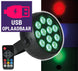Qtx USB Akumulatorowy mini reflektor LED PAR 18W