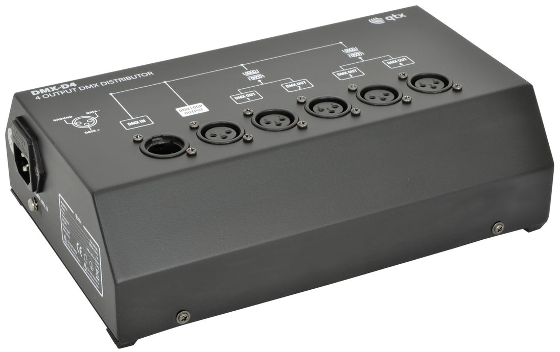 QTX DMX-D4 4-drożny wzmacniacz/rozdzielacz DMX