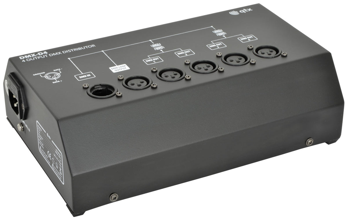 QTX DMX-D4 4-drożny wzmacniacz/rozdzielacz DMX