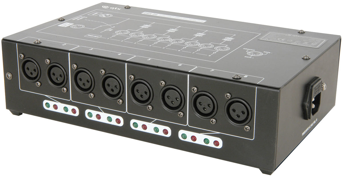 QTX DMX-D8 8 rozdzielacz/wzmacniacz DMX 8 kanałów