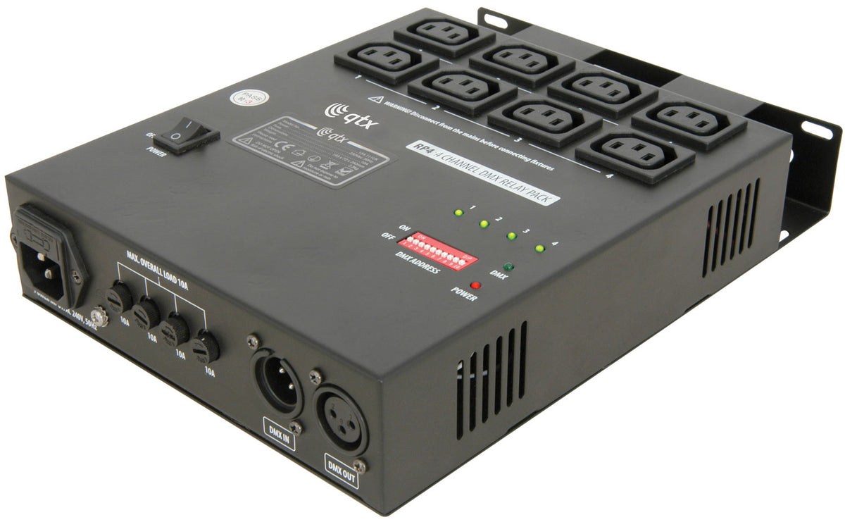 Skrzynka przełączająca przekaźnika DMX 4-kanałowa QTX RP4