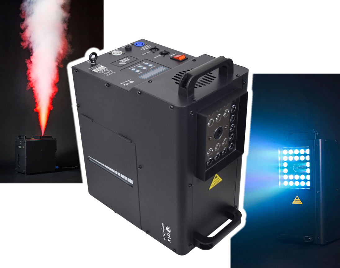 QTX Harrier-1500: Pionowa/pozioma wytwornica dymu LED o mocy 1500 W