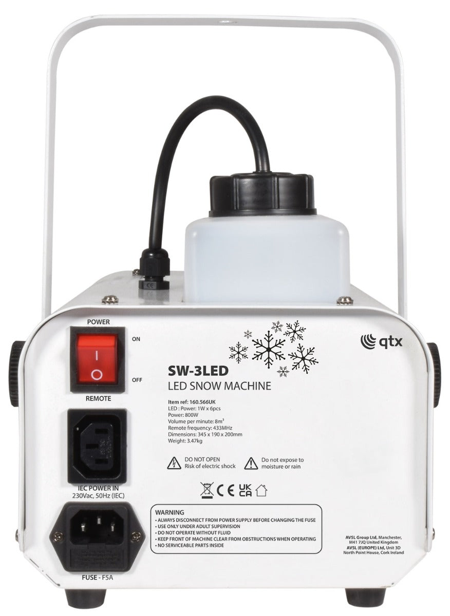Qtx SW-3LED SW3 maszyna do śniegu 800 W z oświetleniem LED – zdjęcie 3