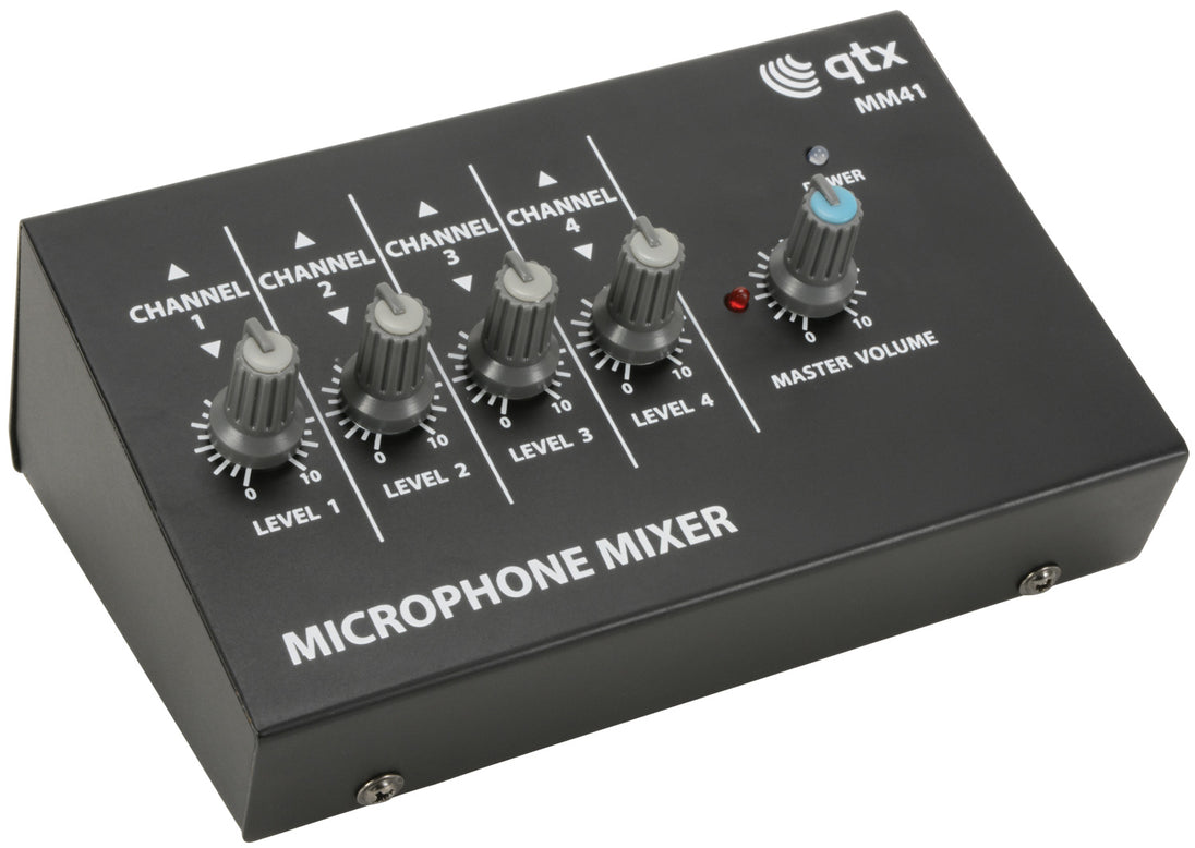 Qtx MM41 4-kanałowy mini mikser mikrofonowy