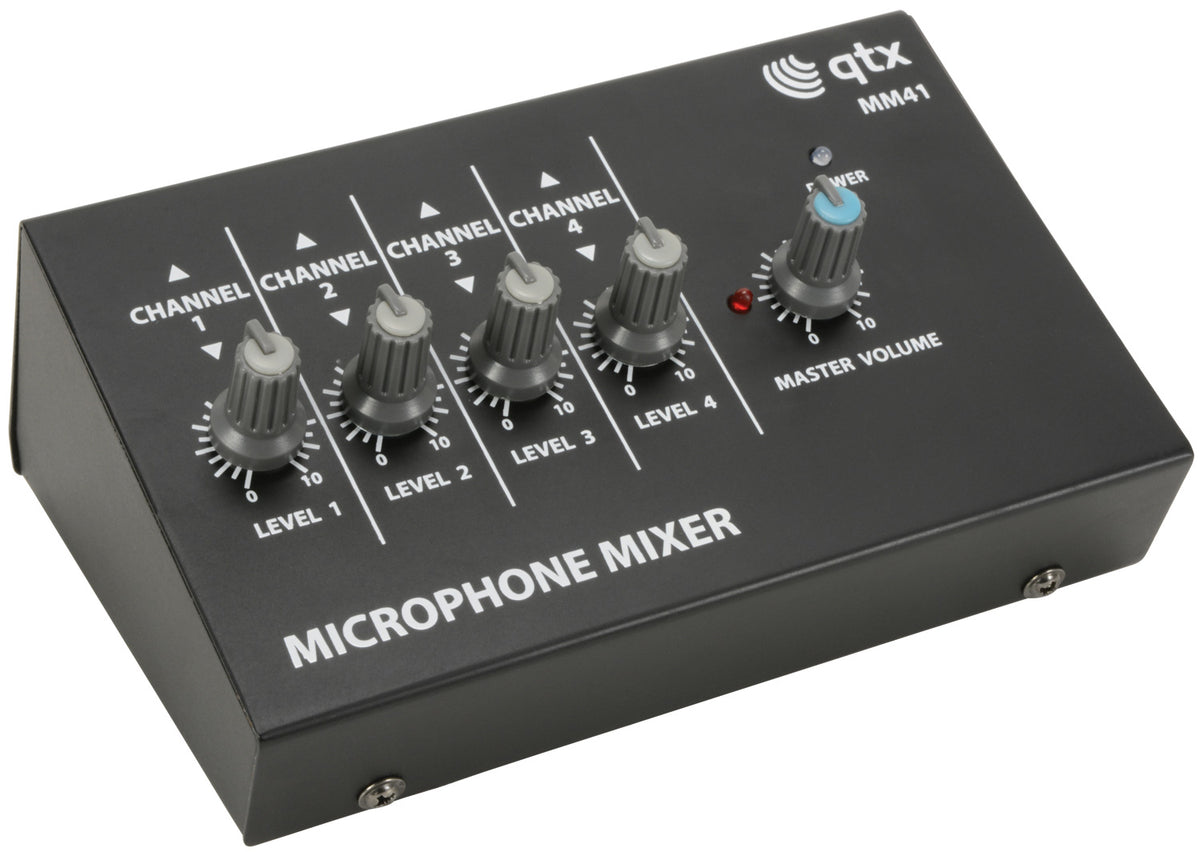Qtx MM41 4-kanałowy mini mikser mikrofonowy