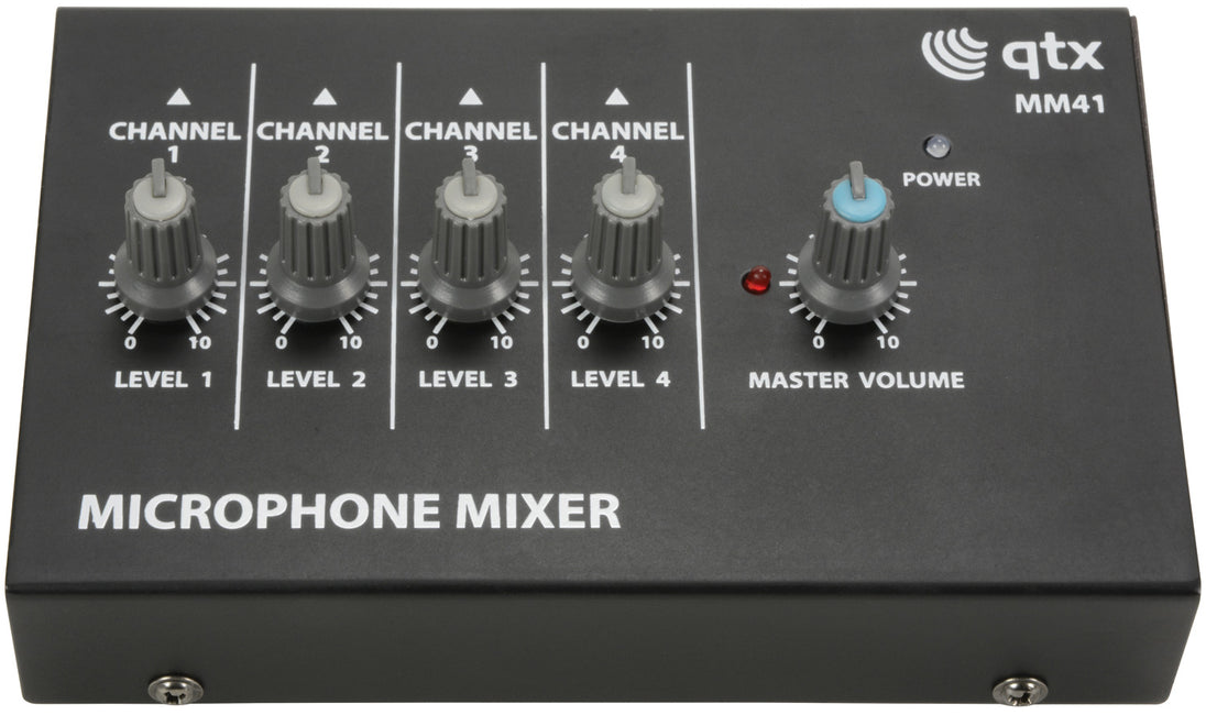 Qtx MM41 4-kanałowy mini mikser mikrofonowy – zdjęcie 2
