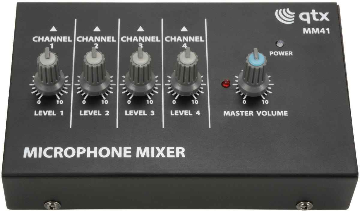 Qtx MM41 4-kanałowy mini mikser mikrofonowy – zdjęcie 2