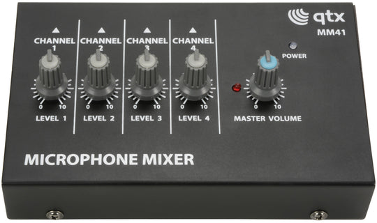 Qtx MM41 4-kanałowy mini mikser mikrofonowy – zdjęcie 2
