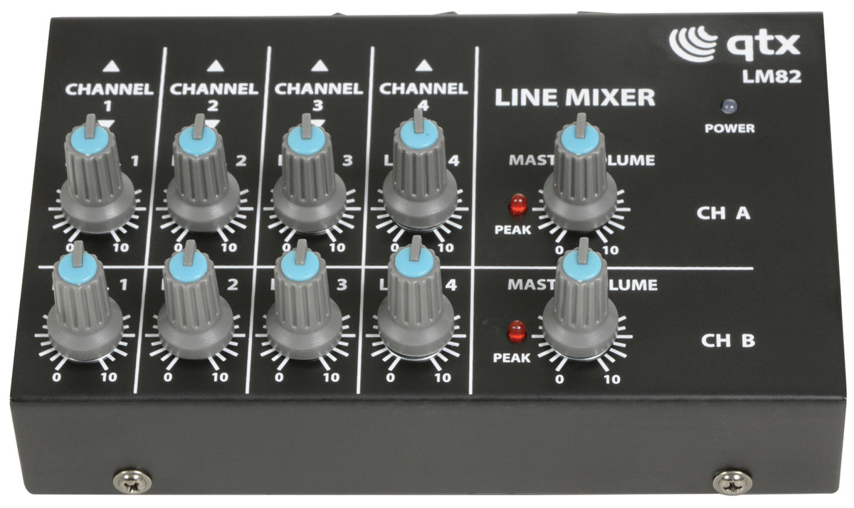 Kompaktowy mikser stereo o poziomie liniowym QTX LM82 – zdjęcie 2