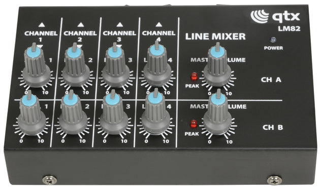 Kompaktowy mikser stereo o poziomie liniowym QTX LM82 – zdjęcie 2