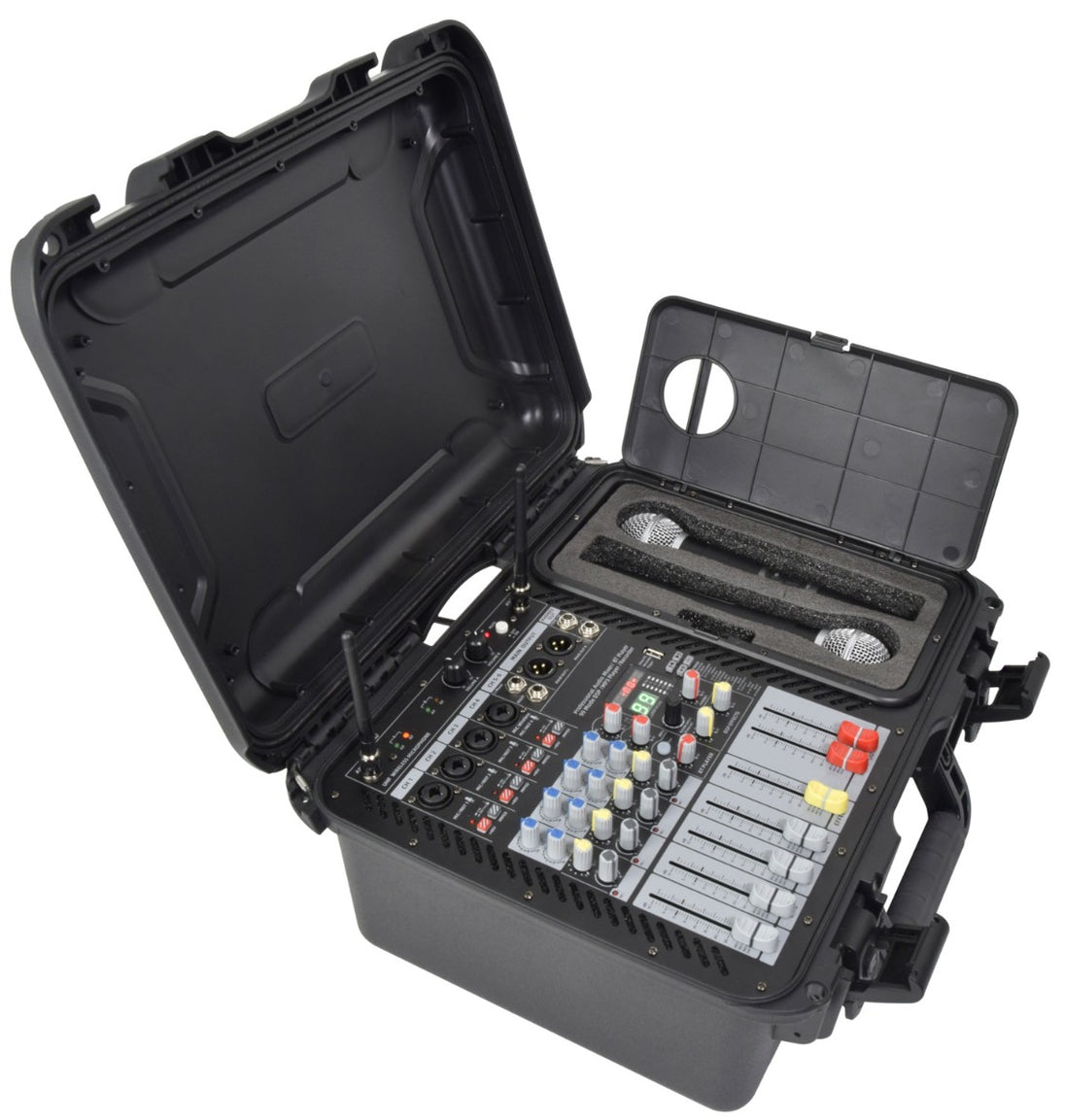 Citronic FLITE-600 przenośny wzmacniacz miksujący 2 x 300 W 2 mikrofony i efekty DSP