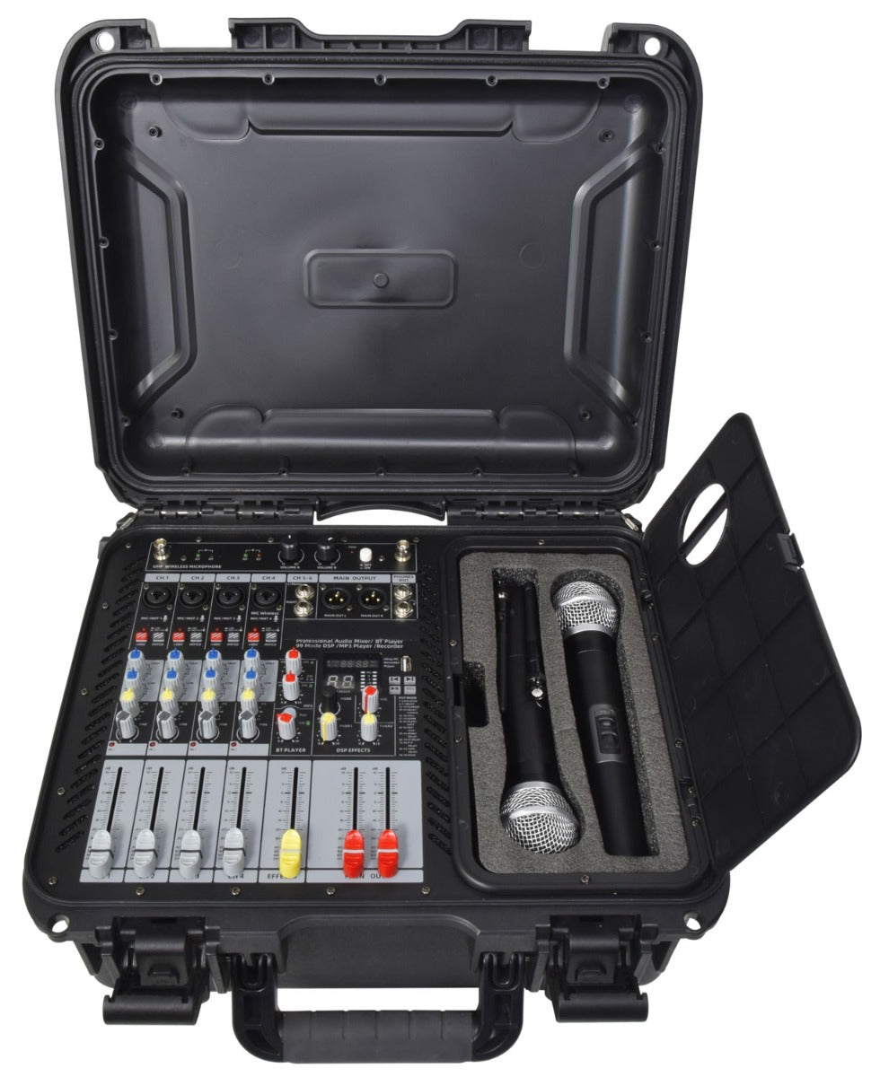 Citronic FLITE-600 przenośny wzmacniacz miksujący 2 x 300 W 2 mikrofony i efekty DSP – zdjęcie 2