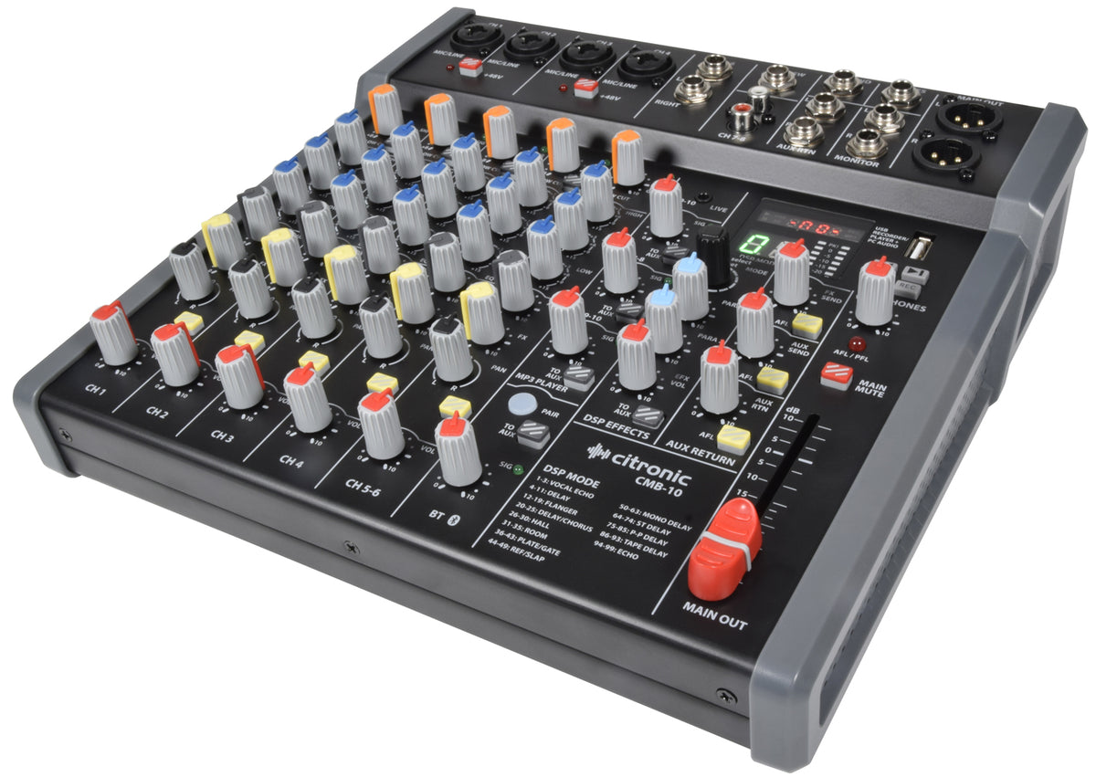 Konsola mikserska Citronic CMB-10 DSP i odtwarzacz USB/PC/BT
