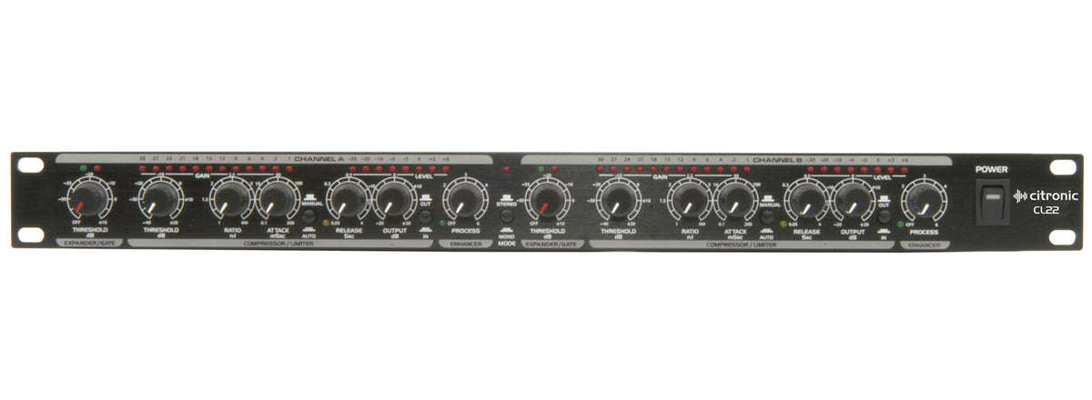 Citronic CL 22 19" Kompresor stereo, limiter, bramka – zdjęcie 2