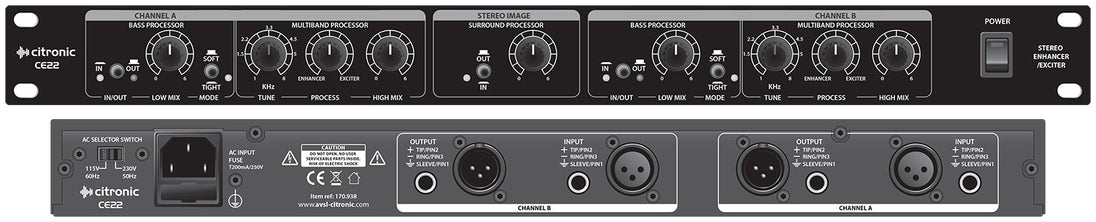 Citronic CE22 Wzmacniacz/wzbudnik stereo – zdjęcie 2