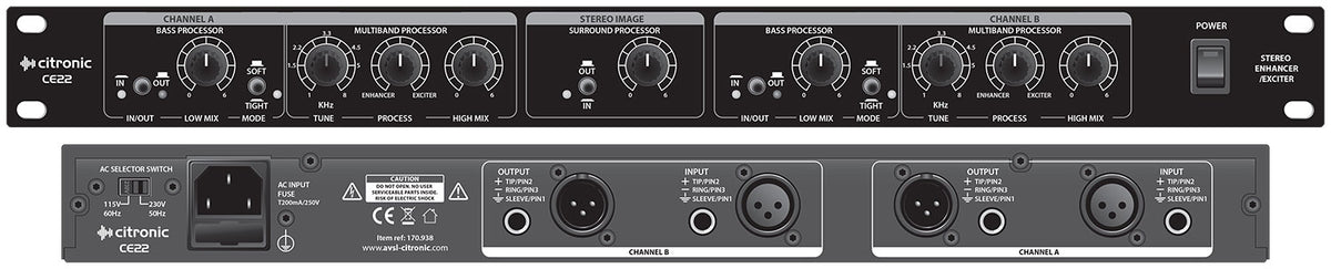 Citronic CE22 Wzmacniacz/wzbudnik stereo – zdjęcie 2