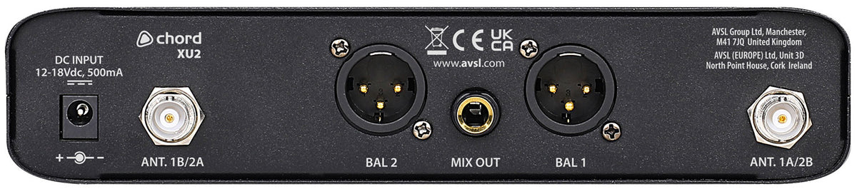 System mikrofonowy Chord XU2-B z 2 mikrofonami typu bodypack i opaską na szyję – mikrofony krawatowe – zdjęcie 2