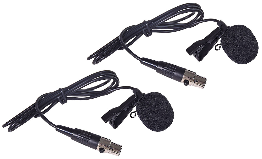 System mikrofonowy Chord XU2-B z 2 mikrofonami typu bodypack i opaską na szyję – mikrofony krawatowe – zdjęcie 4