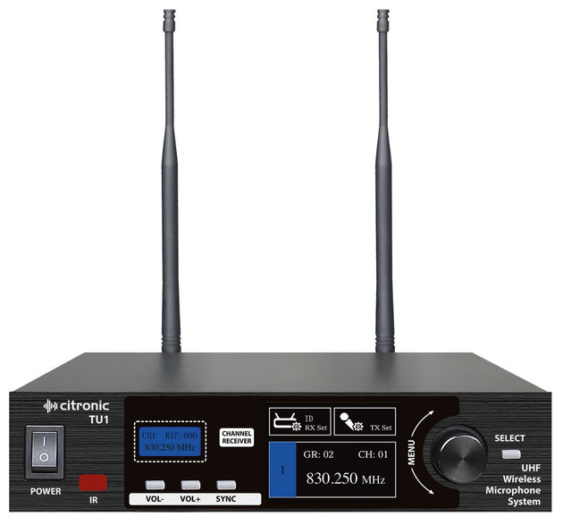 Citronic TU1-H bezprzewodowy system UHF z możliwością strojenia, mikrofon obsługiwany jedną ręką – zdjęcie 2