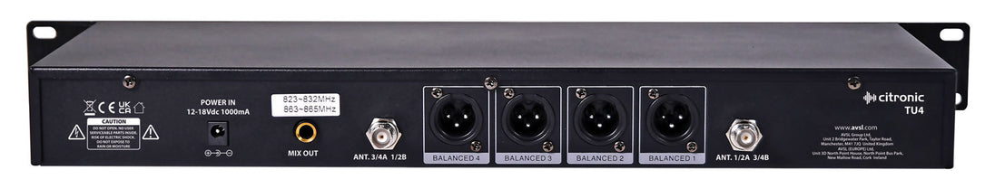 TU4 Quad PLL bezprzewodowy system mikrofonowy UHF z możliwością strojenia – zdjęcie 3
