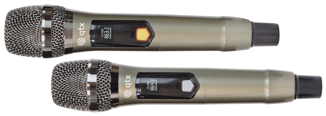 Zestaw mikrofonu bezprzewodowego QTX J-Mic UHF z 2 nadajnikami ręcznymi i pojedynczym odbiornikiem wtykowym – zdjęcie 4
