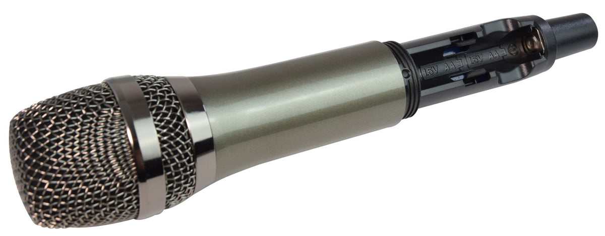 Zestaw mikrofonu bezprzewodowego QTX J-Mic UHF z 2 nadajnikami ręcznymi i pojedynczym odbiornikiem wtykowym – zdjęcie 5