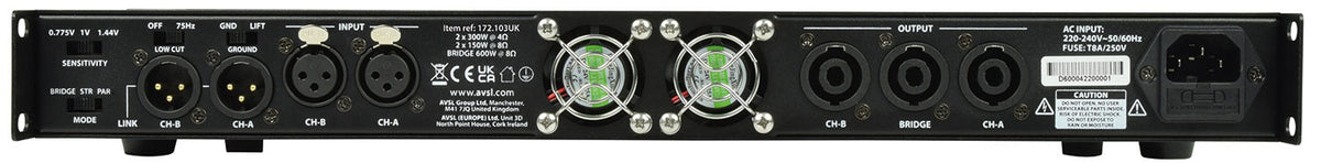 Wzmacniacz klasy D Citronic D300 2x150 Wrms – zdjęcie 3