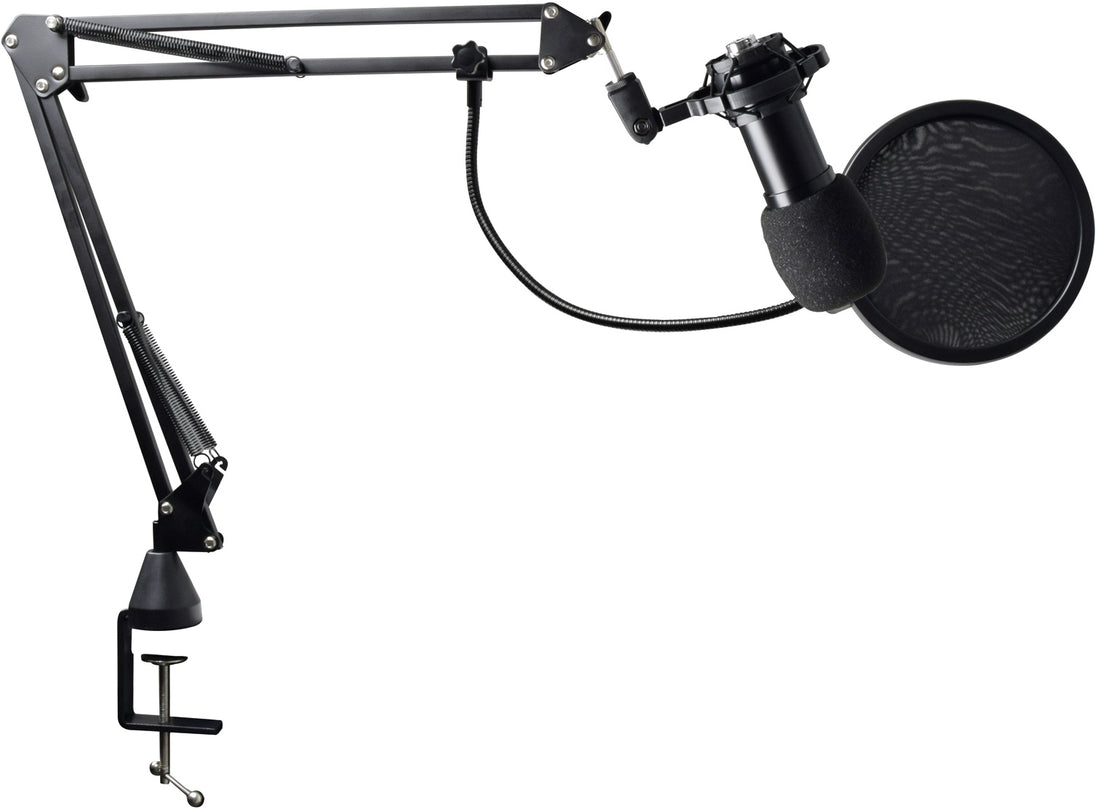 Citronic UMK-7 Kompletny zestaw do nagrywania Mikrofon pojemnościowy USB z uchwytem antywstrząsowym, filtrem pop i ekran