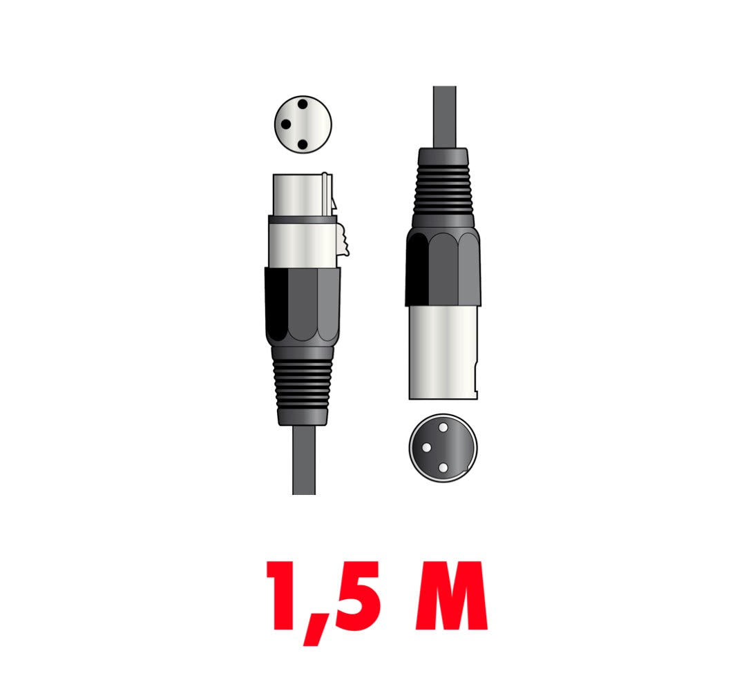 Kabel DMX Qtx do oświetlenia 1,5 metra