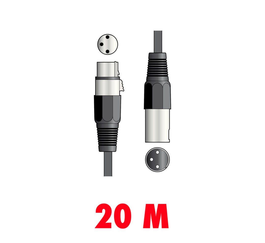 Kabel DMX Qtx do oświetlenia 20,0 metrów