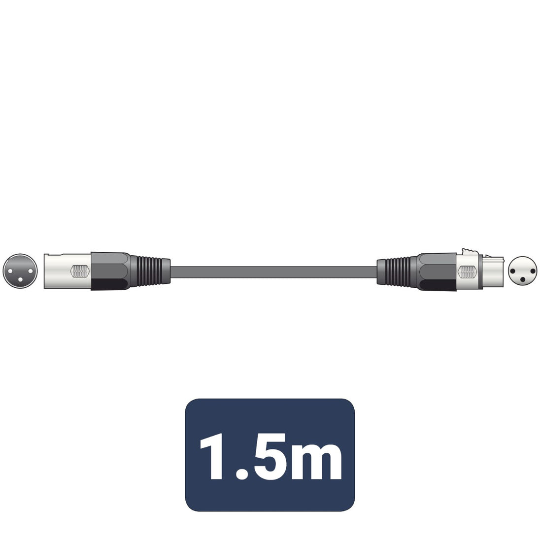 Kabel DMX Qtx do oświetlenia 1,5 metra – zdjęcie 3