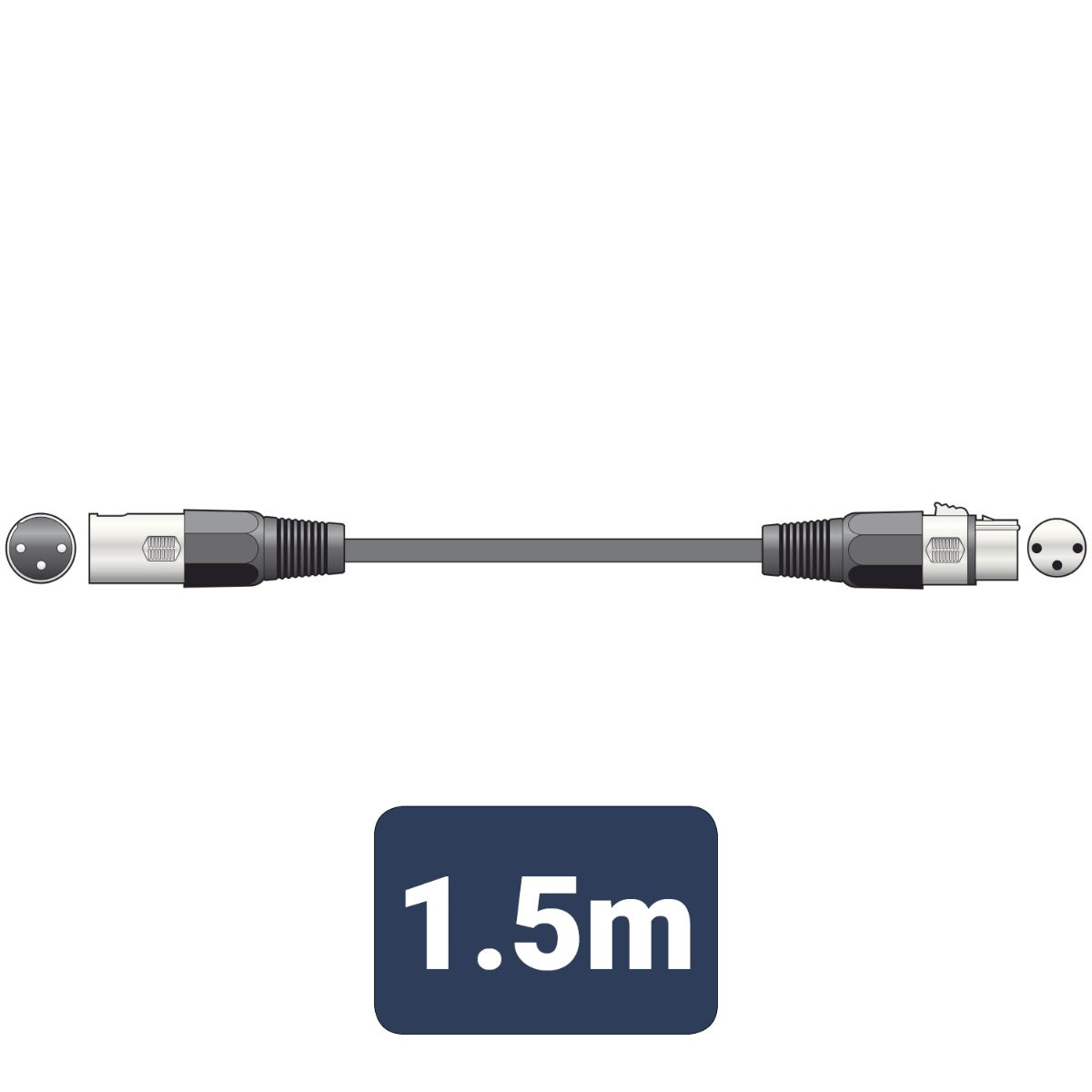 Kabel DMX Qtx do oświetlenia 1,5 metra – zdjęcie 3