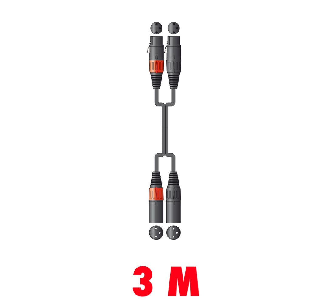 Kabel Chord XFXM0300 Dual Professional XLRF - XLRM 3 metry