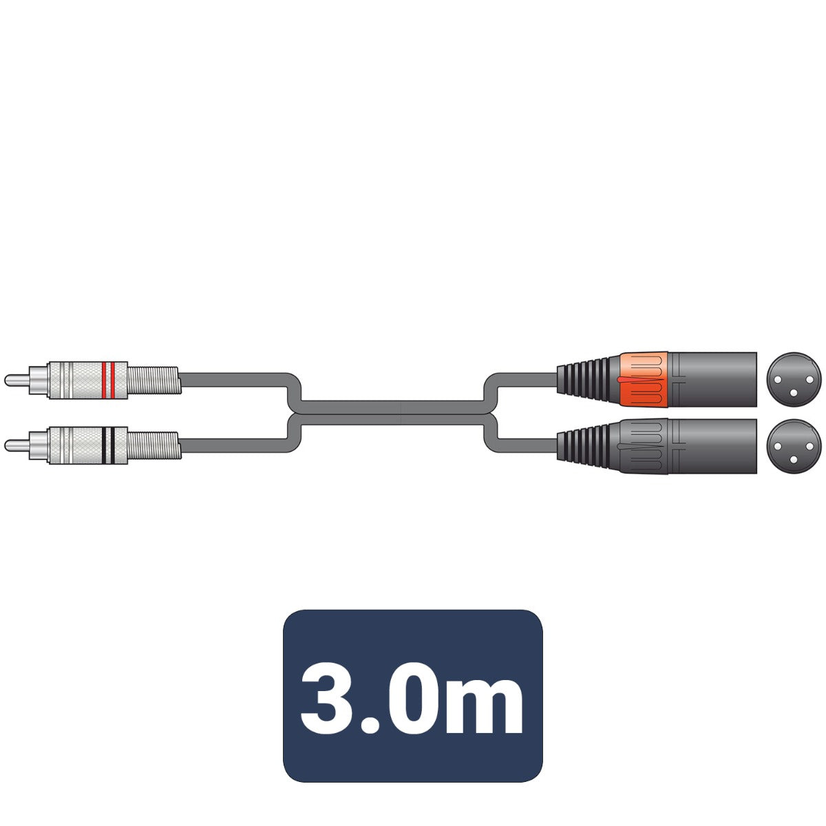 Kabel Chord XMRCA0300 Professional RCA - XLR męski 3,00 m