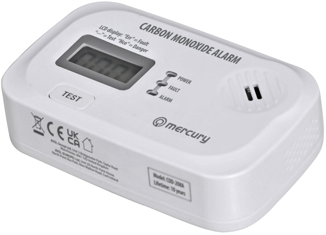 Alarm tlenku węgla Mercury COD-208A zasilany bateryjnie – zdjęcie 2