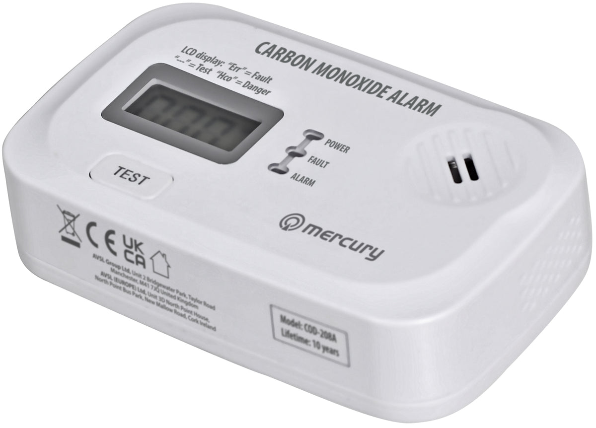 Alarm tlenku węgla Mercury COD-208A zasilany bateryjnie – zdjęcie 2