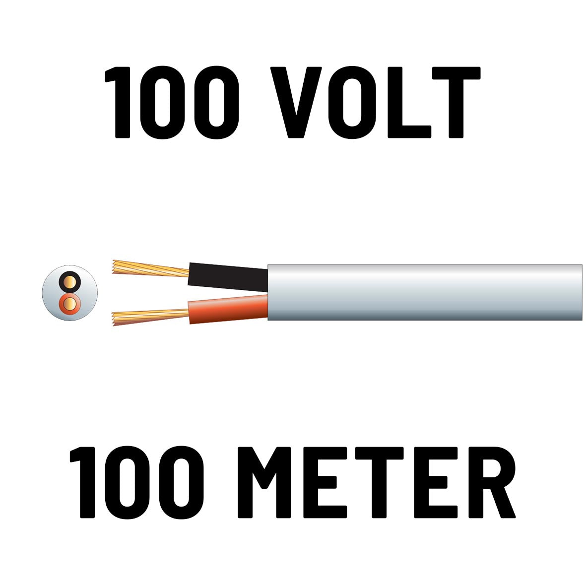 Kabel głośnikowy Mercury Heavy duty 100V 2x 1,15 mm 100 metrów biały