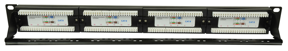 Panele krosowe Adastra CAT6-24IDC IDC do montażu w szafie rack, 24 porty, 1U – zdjęcie 2