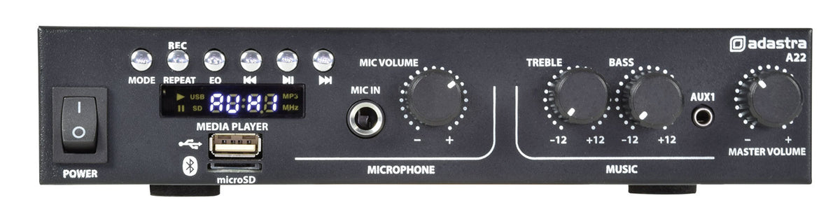 Wzmacniacz stereo Adastra A22 2 x 55 W z Bluetooth i złączem mikrofonowym – zdjęcie 2