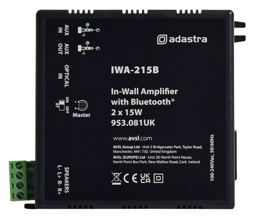 Adastra IWA215B Bluetooth 5.0 stereo wbudowany moduł wzmacniacza 2x 15W