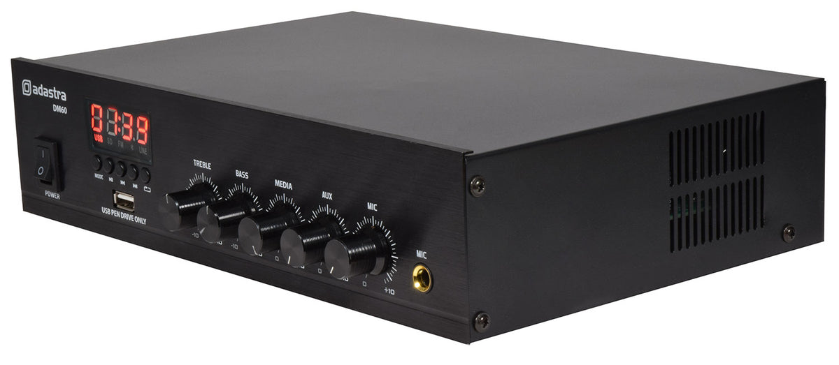 Wzmacniacz Adastra DM60 100 V z Bluetooth i radiem USB/FM 60 W