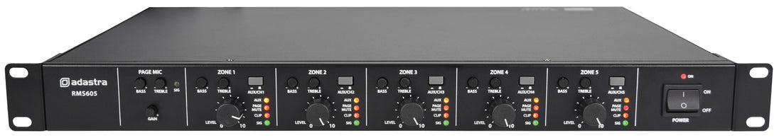 Wzmacniacz podrzędny wielostrefowy Adastra RMS605 100 V