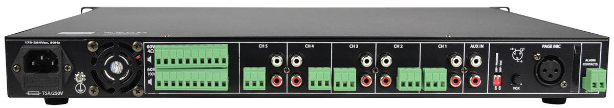 Wzmacniacz podrzędny wielostrefowy Adastra RMS605 100 V – zdjęcie 5