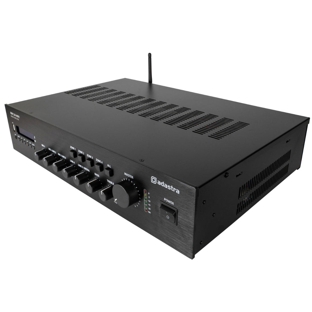 Wzmacniacz miksujący Adastra RM120-Wifi 100V z WIFI i LAN 120W – zdjęcie 2