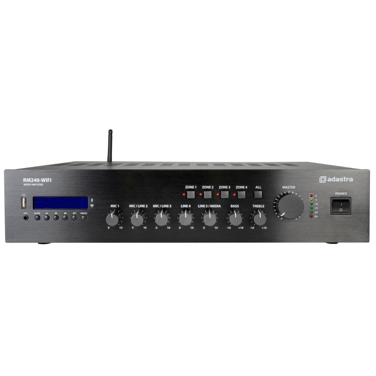 Wzmacniacz miksujący Adastra RM240-WIFI 100V z WIFI i LAN 240W